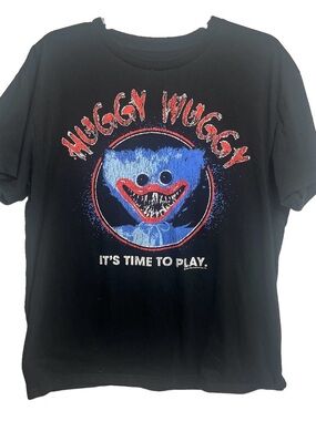 Huggy Wuggy Poppy Playtime T Shirt Mens Large Black Horror Game Tee